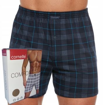 Трусы мужские семейные Cornette Comfort тёмно-синие в клетку 002/264