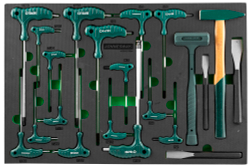 H10121SV Набор ключей торцевых шестигранных и TORX, молотков и зубил в EVA ложементе 560х400 мм, 21 предмет