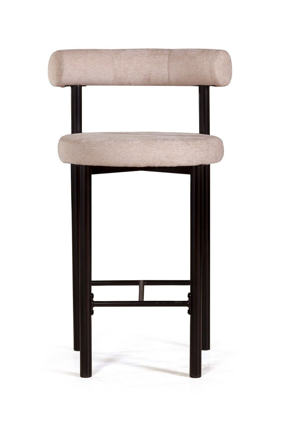 Стул полубарный Biggi, шенилл Puffy beige / опоры черные