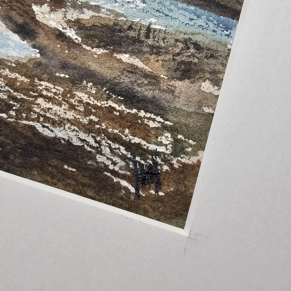 Картина авторская акварельная в паспарту 30х40 см на стену для интерьера "Сен-Мало. Франция"