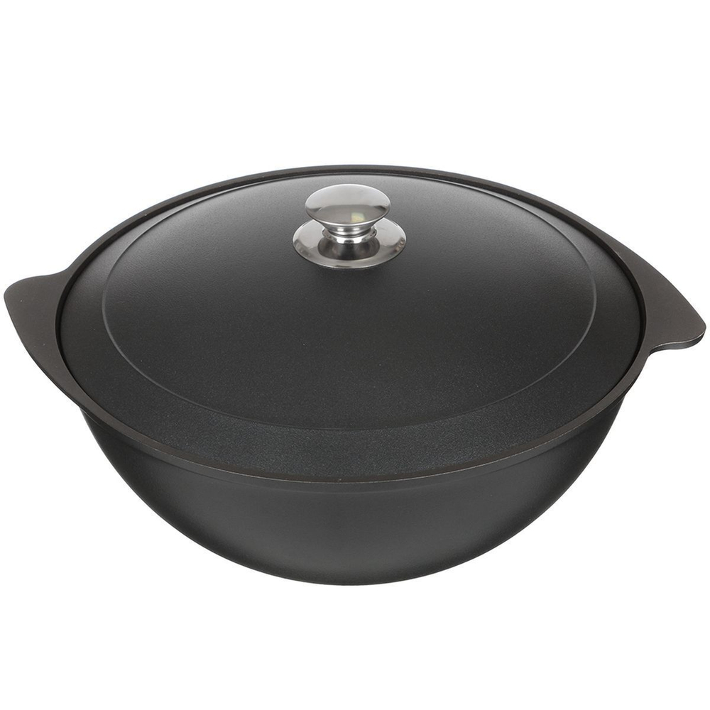 Казан алюминий, антиприг, 6 л, с крыш, Kukmara, Кз60а