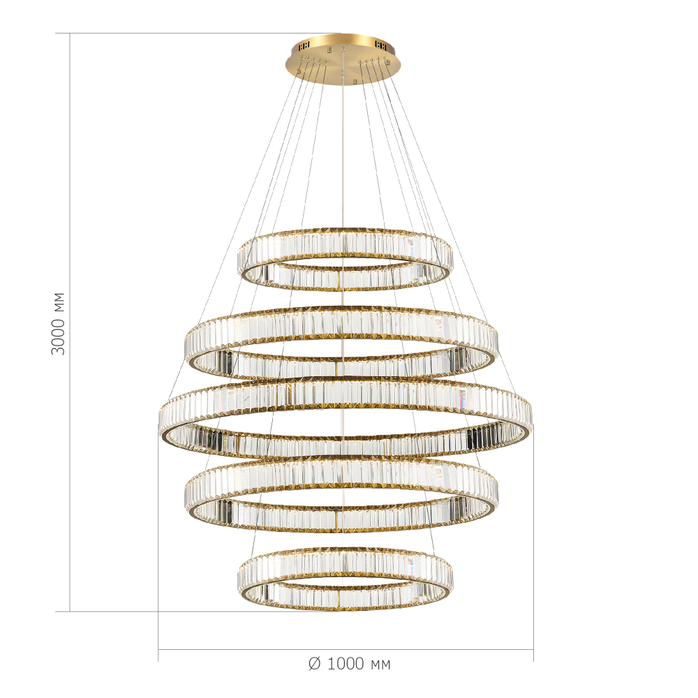 Светильник светодиодный, латунь, прозрачный, TIVOLI, LED, 255