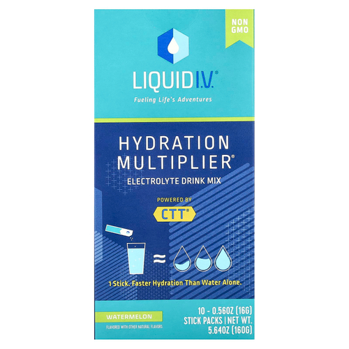 Liquid I.V., Hydration Multiplier, смесь для приготовления напитков с электролитом, арбуз, 10 отдельных пакетиков по 16 г (0,56 унции)