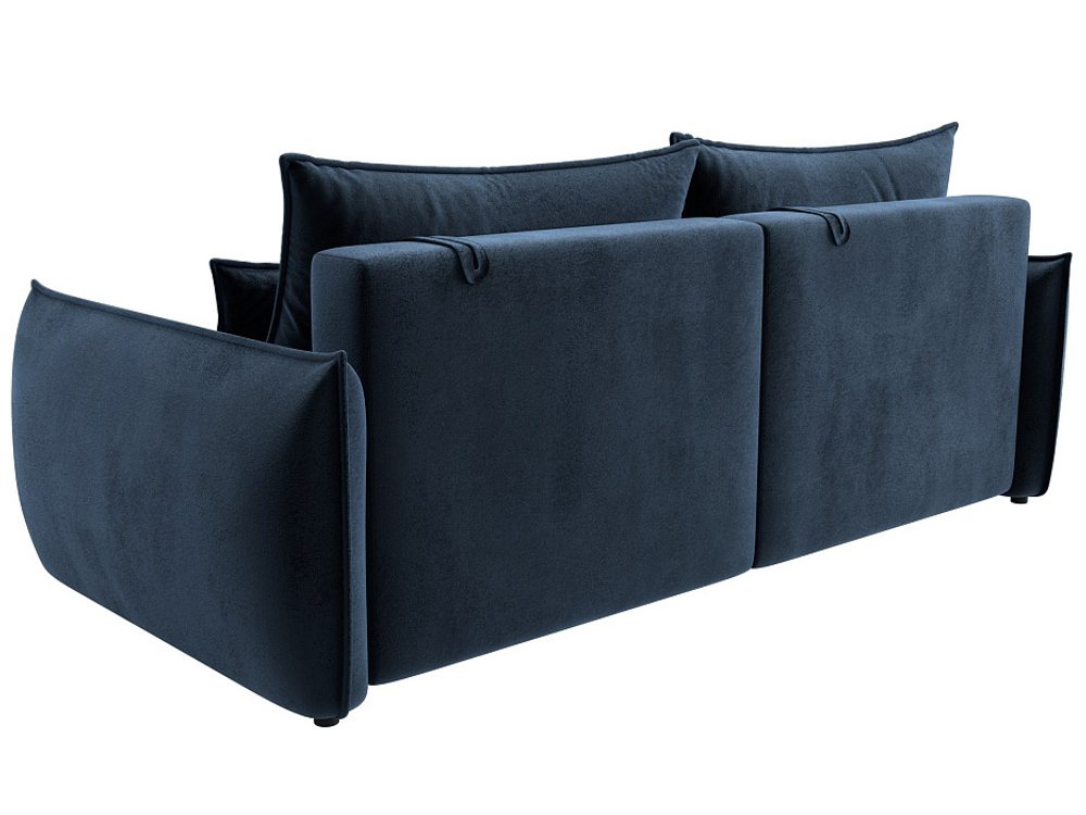 Диван прямой Лига-051 НПБ ВЕЛЮР TOWER 13 синий