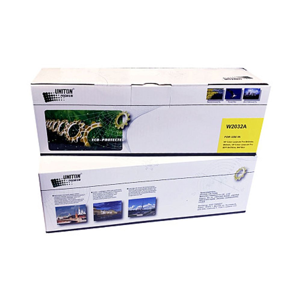 Картридж для HP Color LJ M454, M455, MFP M479 W2032A (415A) желтый (2,1K) БЕЗ ЧИПА! UNITON Premium GREEN LINE (Eco Protected)