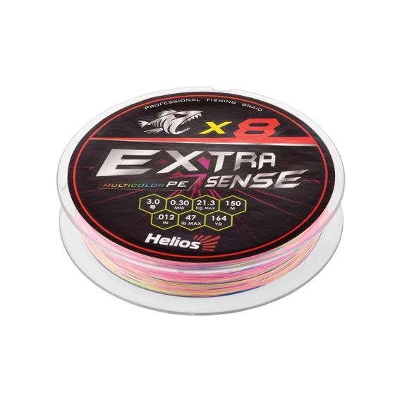 Шнур Helios Extrasense X8 PE Multicolor 150m 3/47LB 0.30mm (HS-ES-X8-3/47LB)