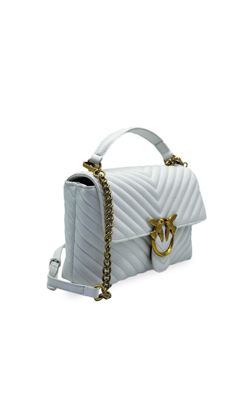 MINI LADY LOVE BAG PUFF CHEVRON - white/gold