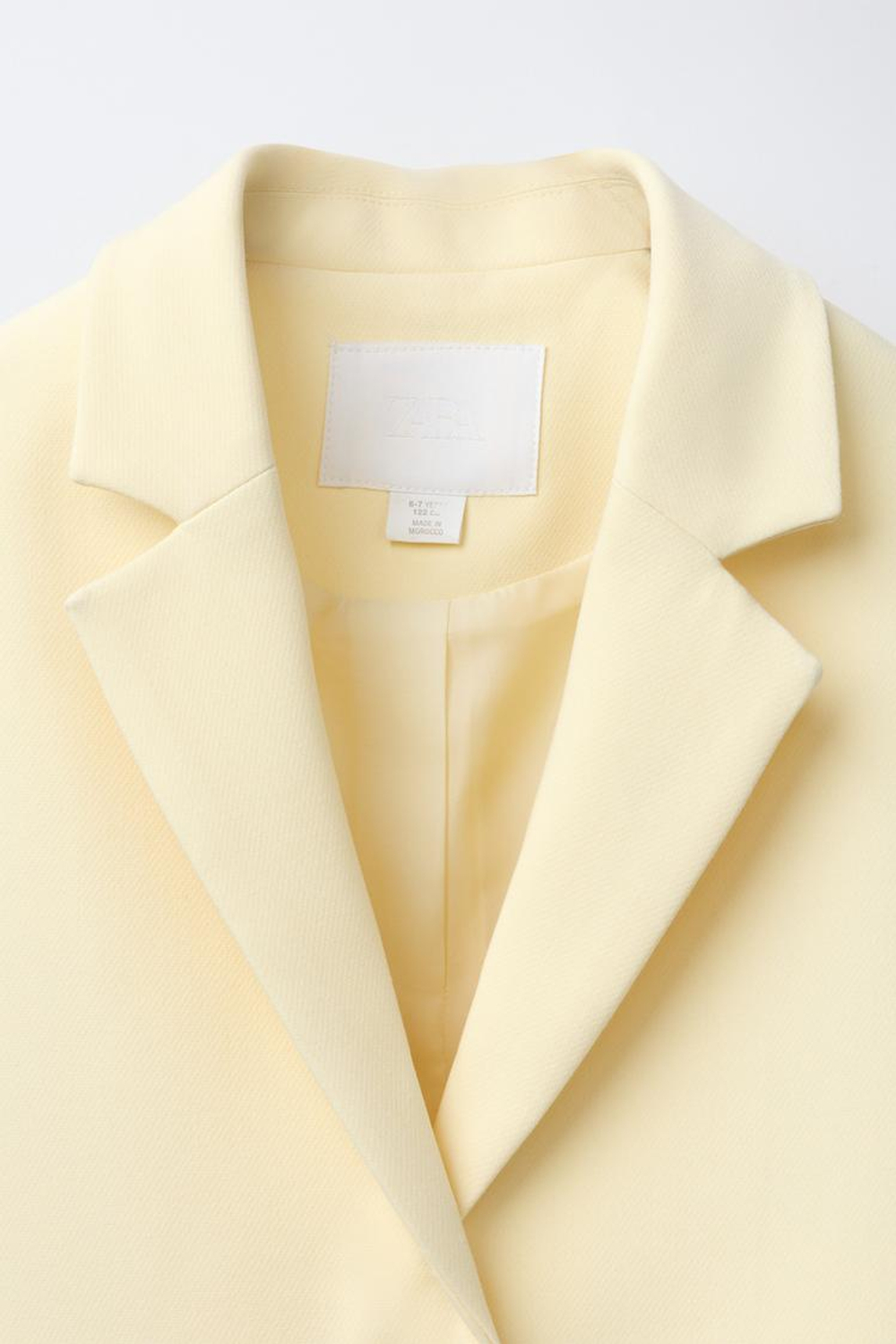 ZARA ПИДЖАК НА ПУГОВИЦАХ С ПОДКЛАДКОЙ, ПАСТЕЛЬНО-ЖЕЛТЫЙ