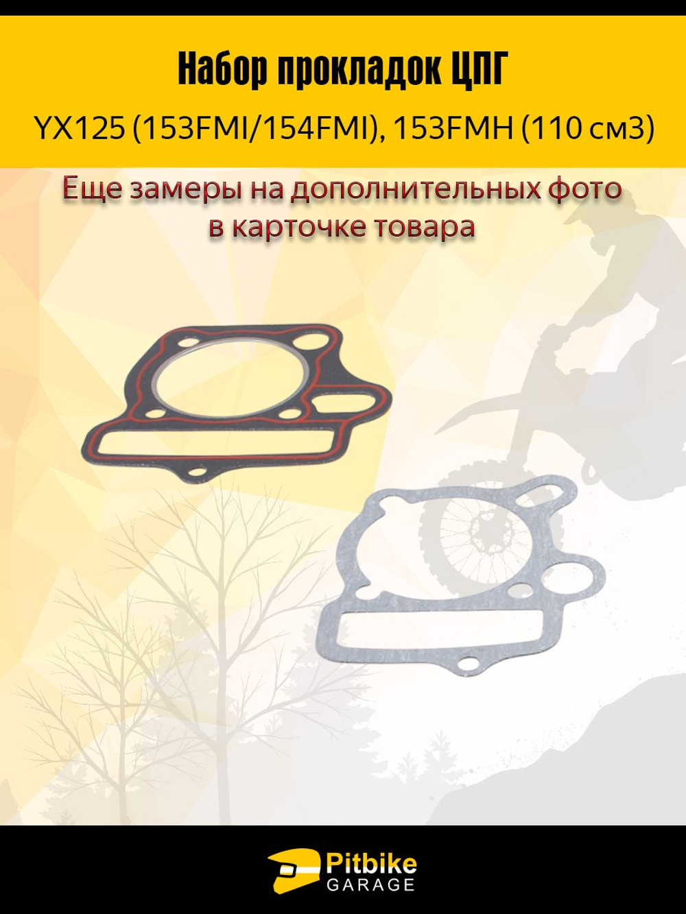 Набор прокладок ЦПГ двигателя питбайка 153FMI 125см3