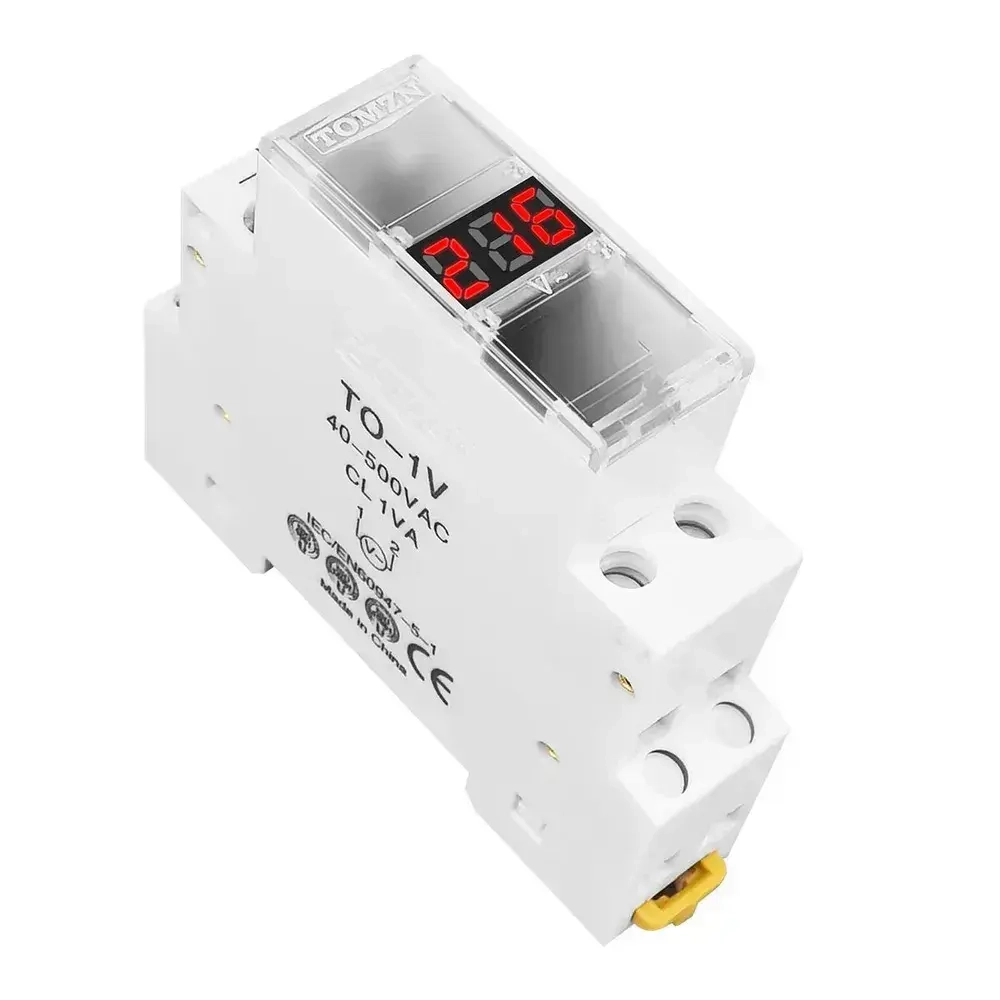 Вольтметр на DIN рейку TOMZN TO-1V 40-500 В / Цифровой вольтметр для переменного тока