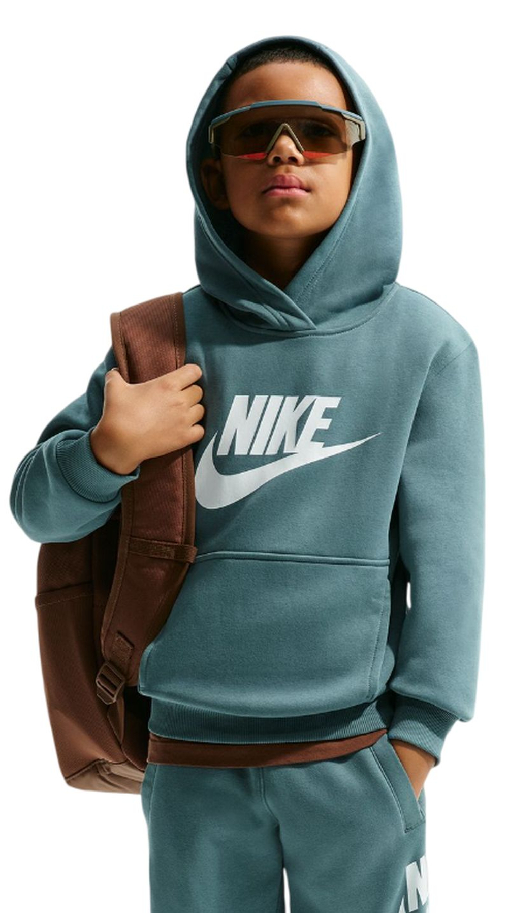 Детская теннисная толстовка Nike Kids Sportswear Club Fleece - mineral slate/white