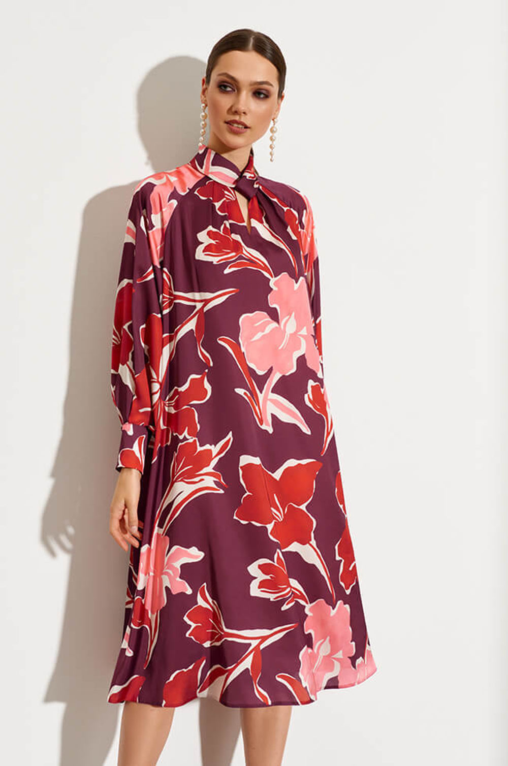 51425 Платье женское (бордовый принт)