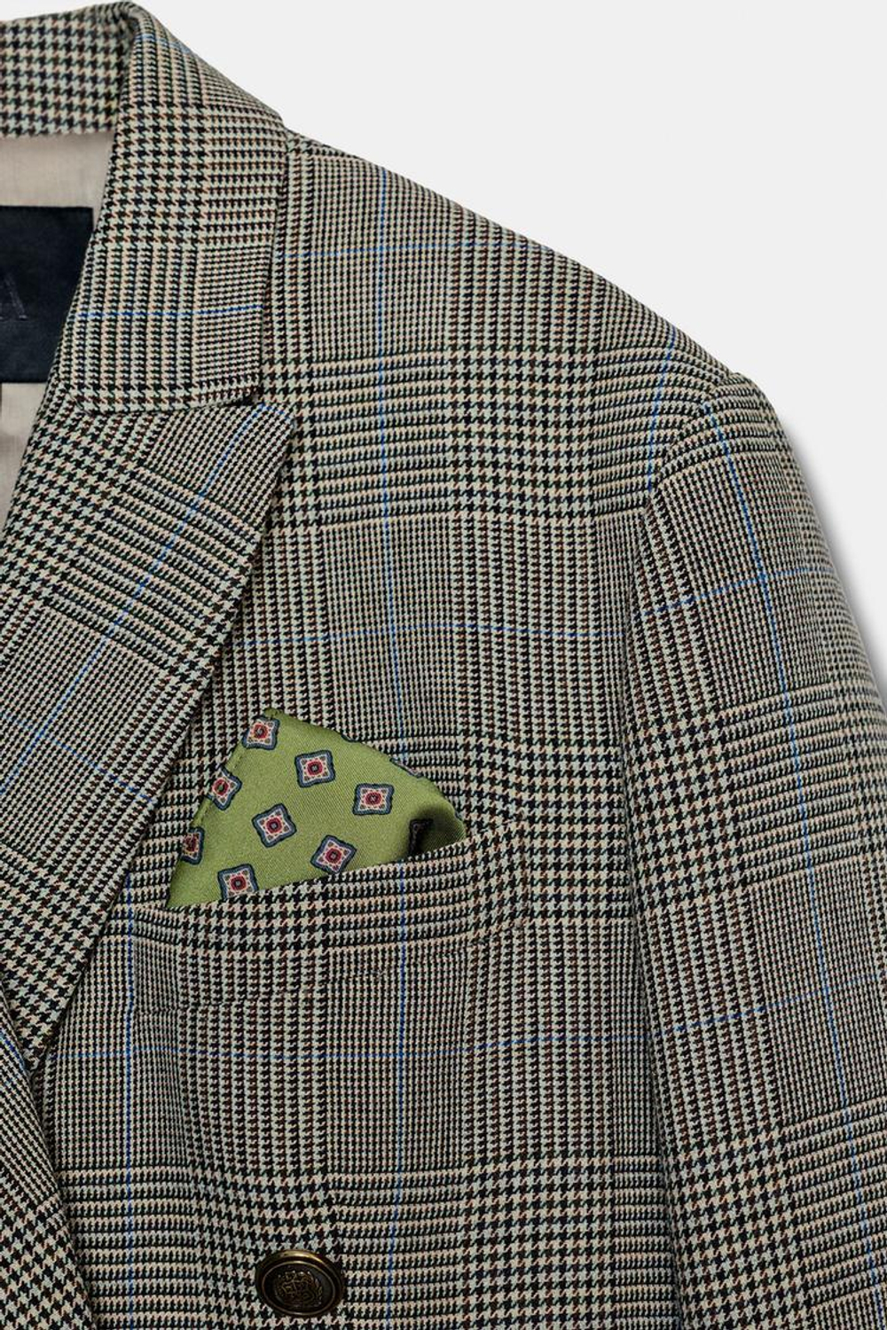 ZARA БЛЕЙЗЕР В КЛЕТКУ ИЗ ШЕРСТИ — ZW COLLECTION, БЕЖЕВЫЙ