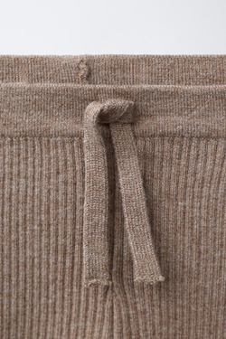 ZARA ЛЕГИНСЫ В РУБЧИК, ПЕСОЧНЫЙ