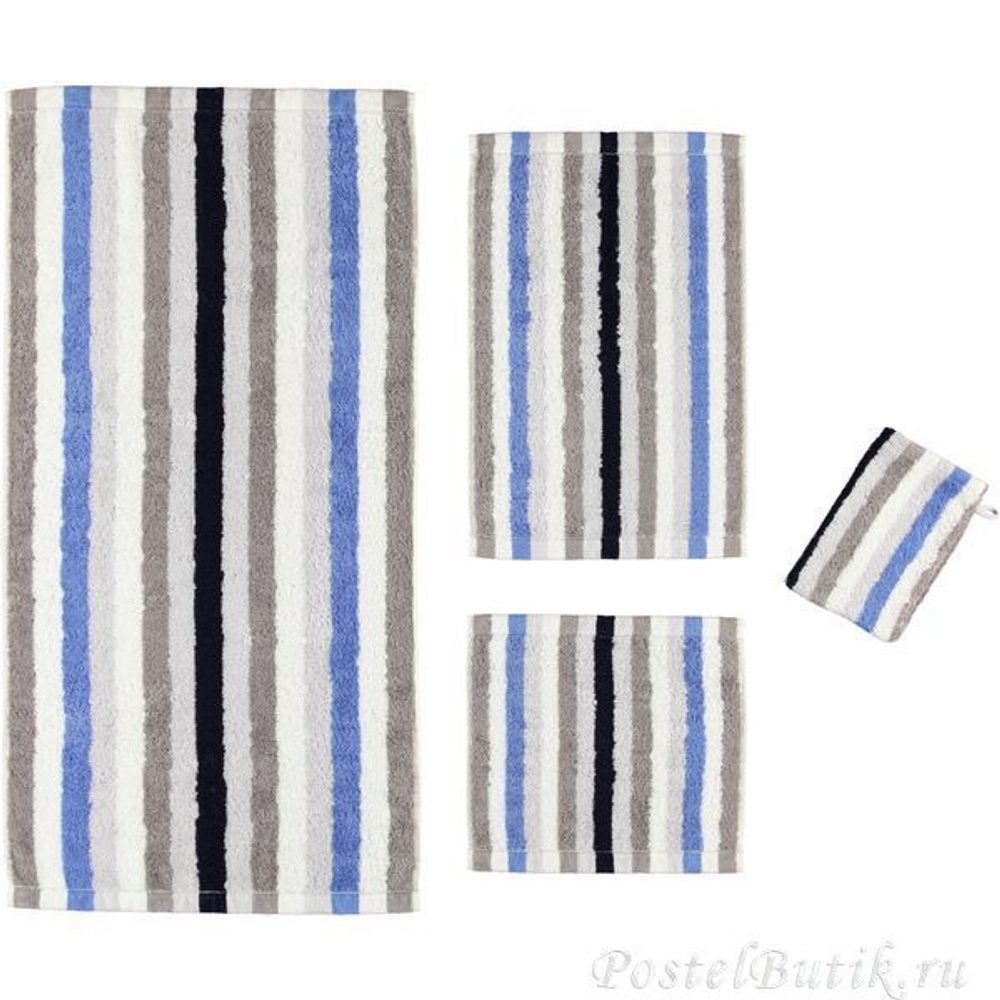 Полотенце 70х140 Cawo Life Style 7052 Sport Streifen синее