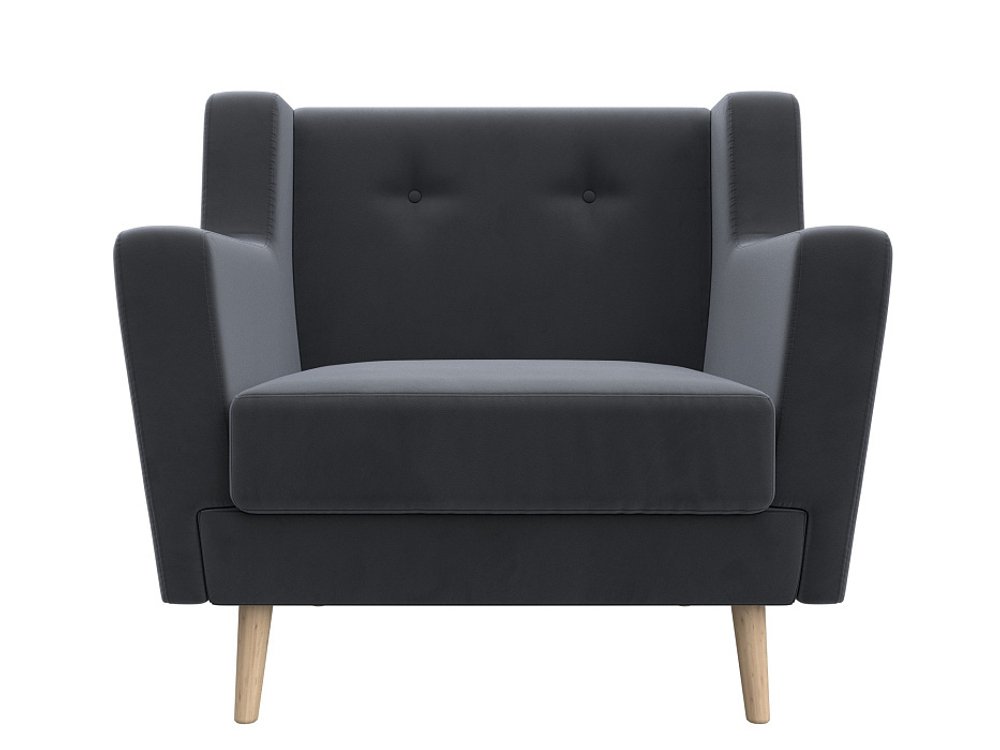 Кресло Брайтон, Серый, Велюр, 108869