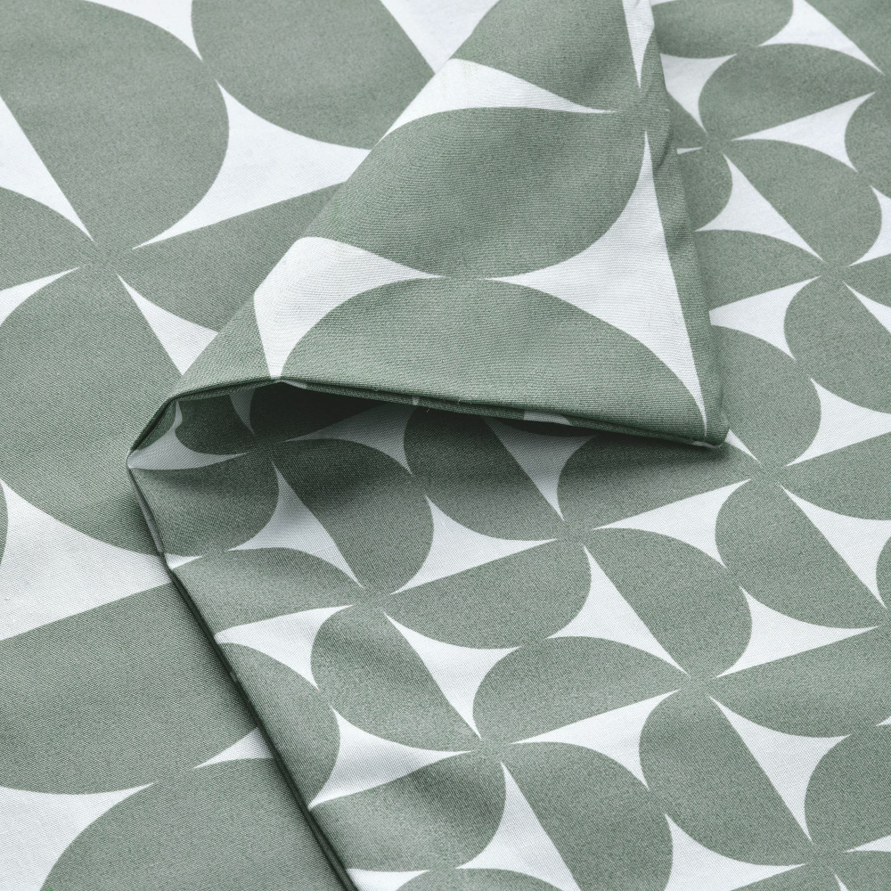 Комплект постельного белья IKEA ANGSNEJLIKA (ЭНГСНЕЙЛИКА), Двуспальный, Серо-зеленый, 240x220, 50x80 см