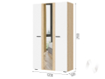 Шкаф 3-х створчатый ШК 03 МС Санса (дуб сонома/белый)