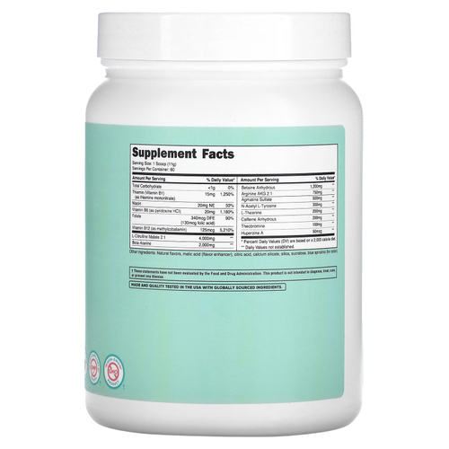 Nutricost, для женщин, предтренировочный комплекс с витамином B12 и фолатом, вкус голубой малины, 684 г (1,5 фунта)