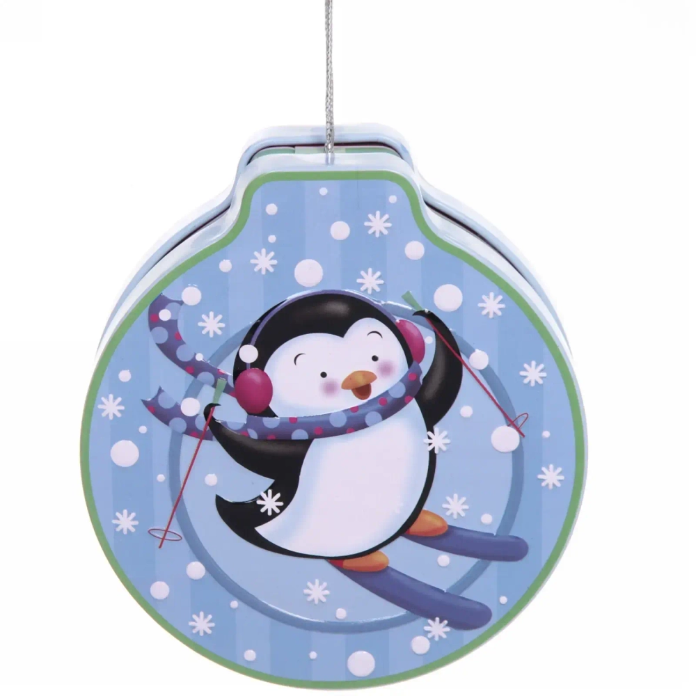 Банка жестяная 200мл 11,2*12,2*4см «Пингвиненок» двухсторонняя