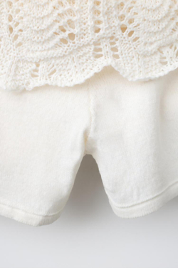 ZARA ЮБКА С ВЫШИВКОЙ, ЖЕЛТОВАТО-БЕЛЫЙ