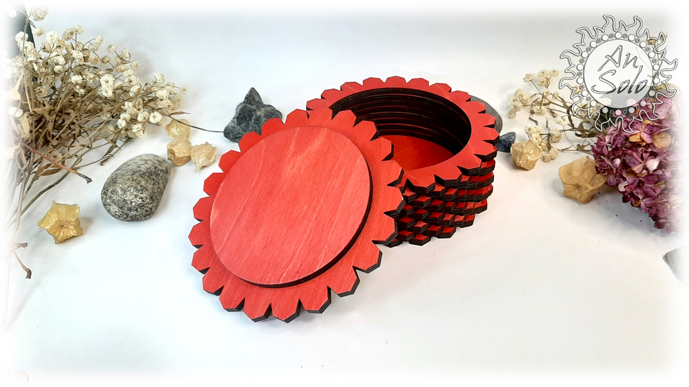 Большая деревянная шкатулка "Праздничная ель"