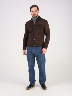 Кожаная куртка демисезонная замшевая джинсовка