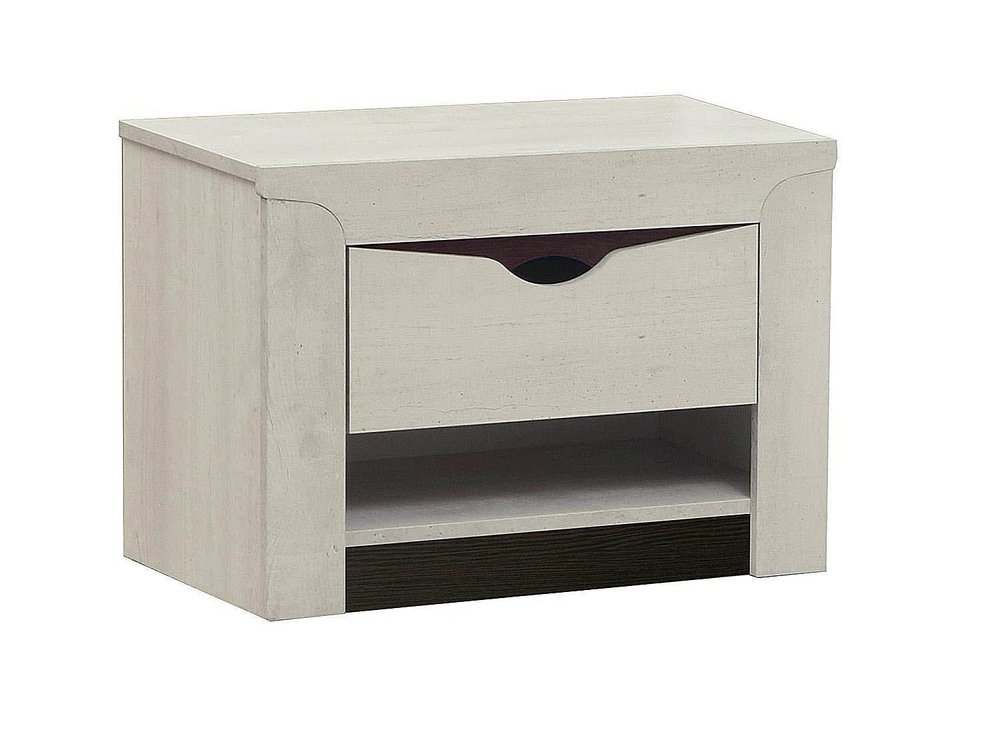 33.12 Лючия тумба прикроватная Бетон пайн белый/венге