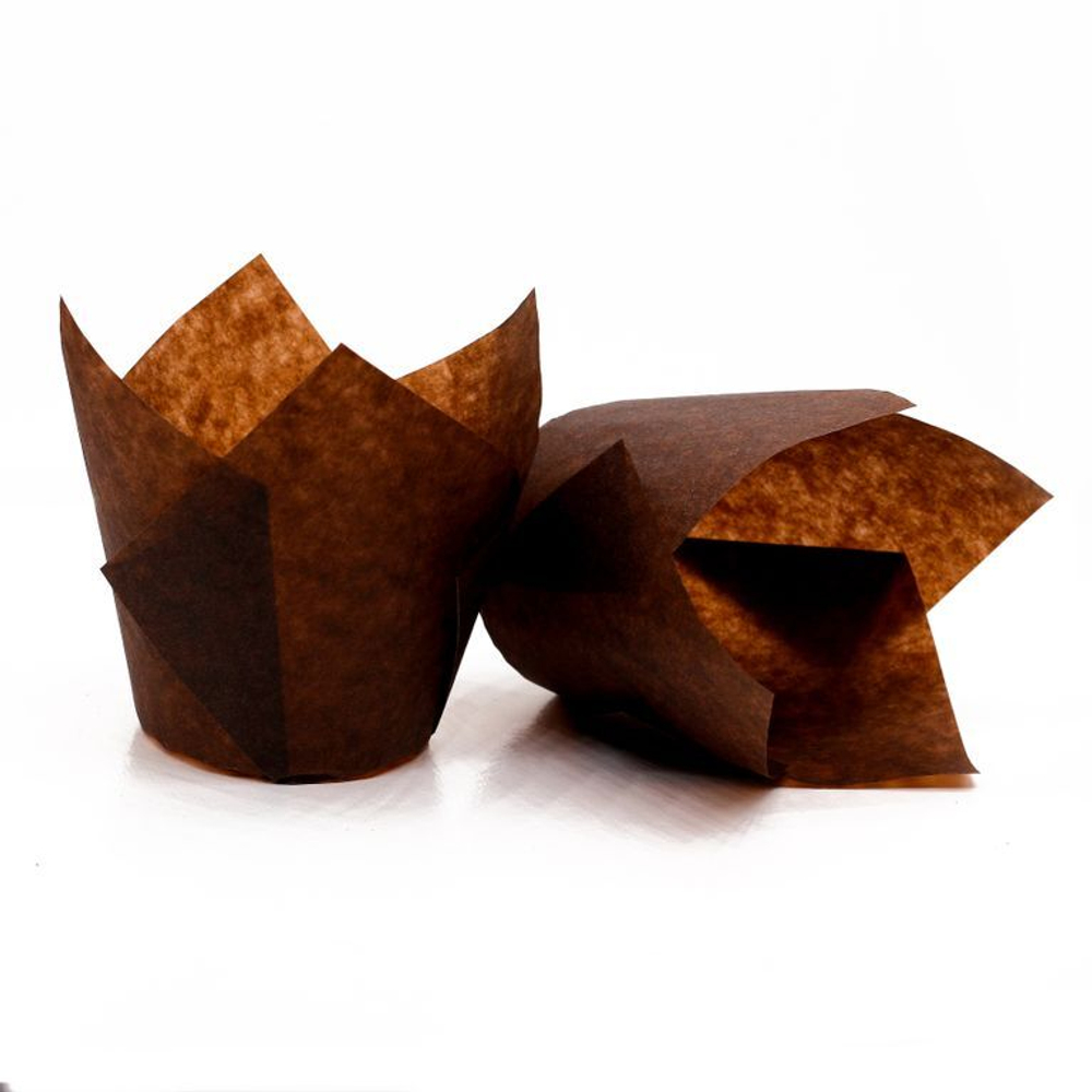 Форма бумажная «Тюльпан», 5х8 см (коричневый, 200 штук)