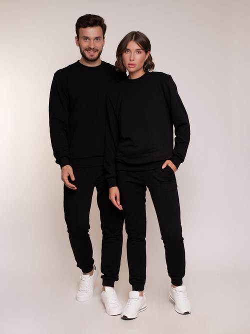 Свитшот ПРЕМИУМ черный без начеса