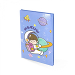 Блокнот в футляре, 14,5 см * 20,5 см, 7БЦ, Alingar, ламинация, замочек, вн.блок с дизайном, в линию, 45 л., "Сиреневая планета"