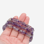 Ауралит натуральный (кварц с включениями), бочонки с гранями, 13-16*7-9мм