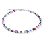 Колье Coeur de Lion Lilac-Green 4905/10-0840 цвет серебряный, фиолетовый, зеленый