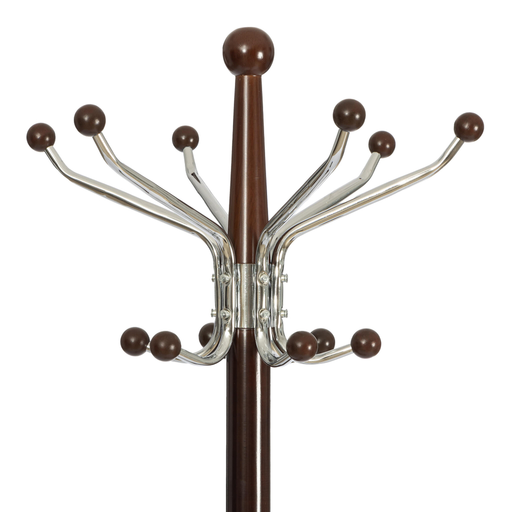 Вешалка Himawari (mod. GH-8014) дерево/хром/мрамор, Black (Черный) / Walnut (Орех), 37x37x175см