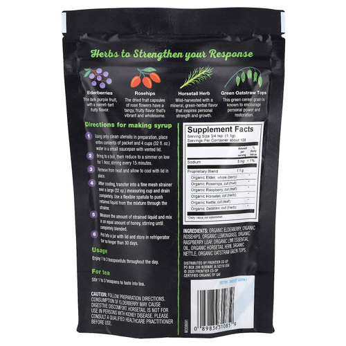 Frontier Co-op, Органическая смесь бузины и трав для приготовления сиропа, смесь для повышения концентрации, 120 г (4,23 унции)