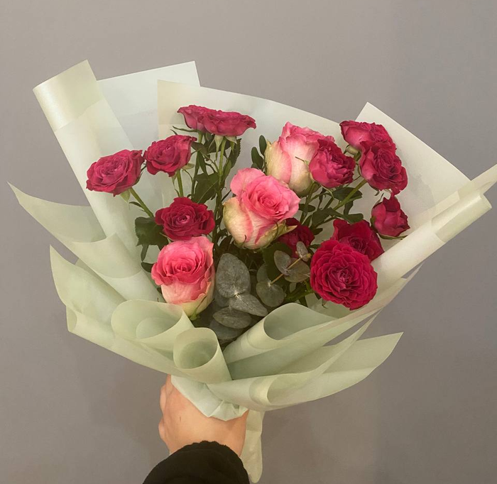 Букет "Малиновый десерт"