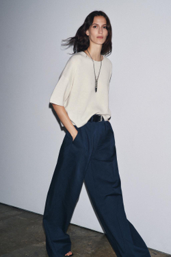 ZARA СВИТЕР ОВЕРСАЙЗ ИЗ 100% ШЕРСТИ, ЭКРЮ