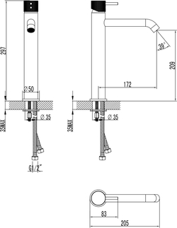 Смеситель для раковины STWORKI Стокгольм S36020CR хром