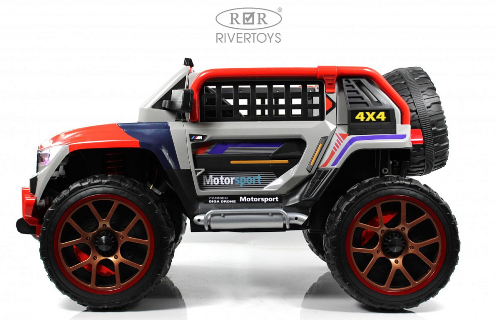 Детский электромобиль RiverToys K007AM серый