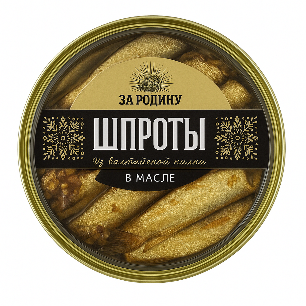 Шпроты в масле За Родину 120 гр