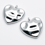 Подвеска Сердце, цвет серебро (родий), размер 20*20 мм, цена за 1 шт