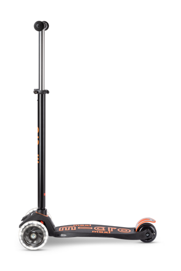 Самокат Maxi Micro Deluxe LED черно-оранжевый