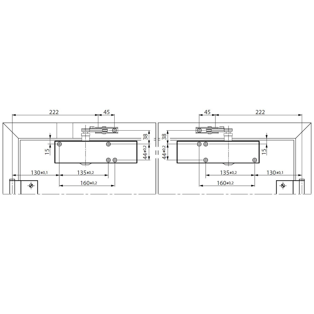 GEZE TS2000 NV BC EN2-4 серебристый в комплекте со стандартным рычагом