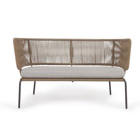 Двухместный диван Nadin из бежевого шнура с оцинкованной сталью La Forma Испания