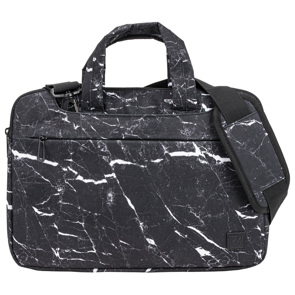 Сумка портфель BRAUBERG STYLE с отделением для ноутбука 13-14" 3 кармана "Marble" черная 26х36х3 см