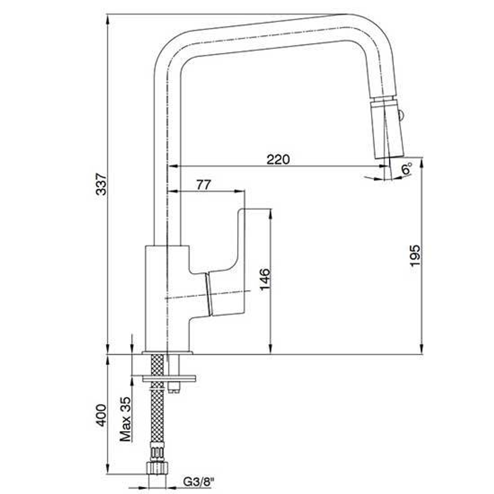 Смеситель E.С.А. Luna 102118049EX для кухни схема