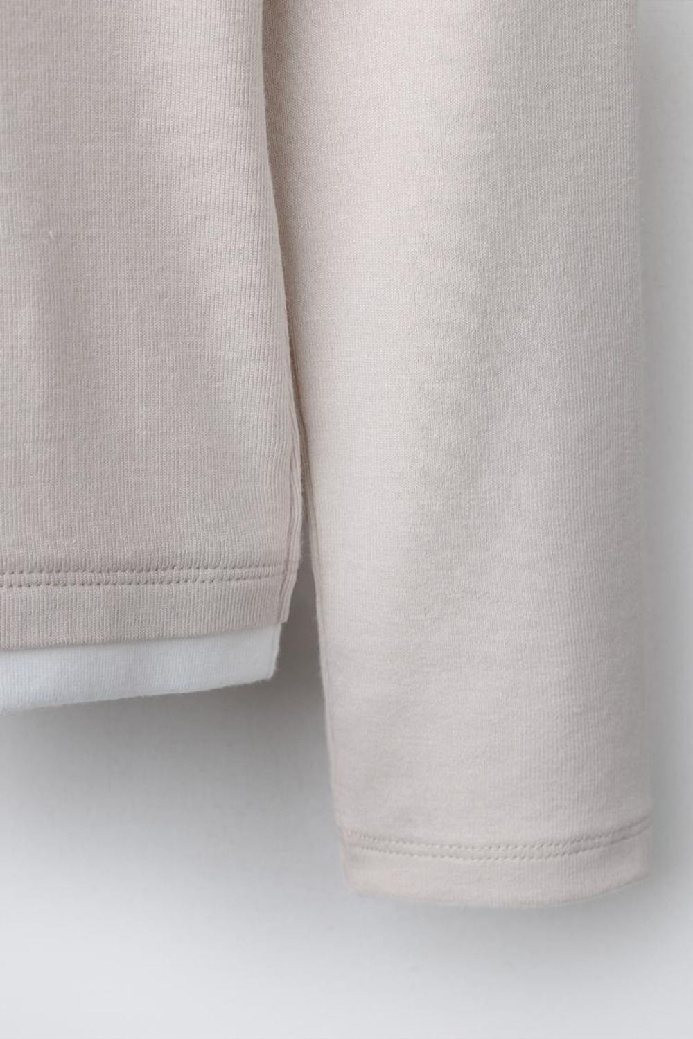 ZARA ДВОЙНАЯ ФУТБОЛКА ИЗ МОДАЛА, ЭКРЮ