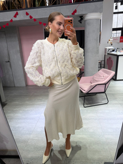 Кружевной бомбер Boho молочный