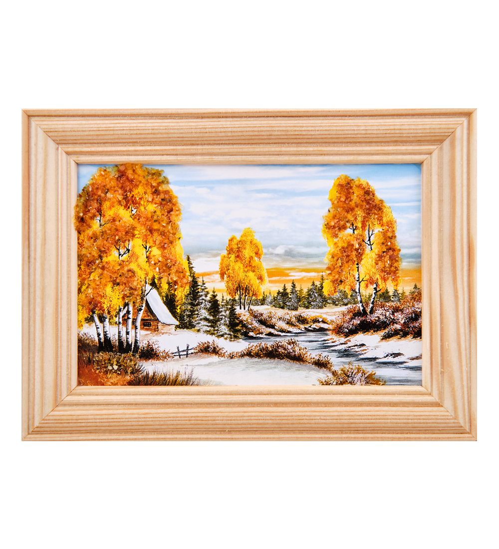 AMB-56/15 Картина «Красота природы» (с янтарной крошкой) дер.рамка 8х12