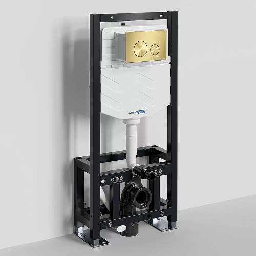 Инсталляция для унитаза WasserKraft Dill 61TLT.010.ME.MG02 с кнопкой матовое золото